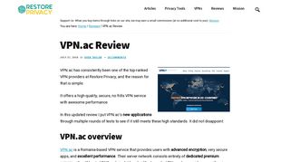 VPN.ac Review - Affordable, Fast, & Secure, But with One Drawback