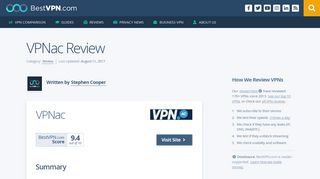 VPNac Review - Bestvpn.com