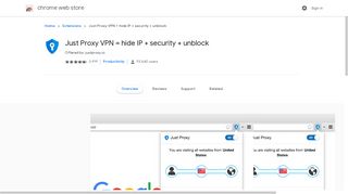 Just Proxy VPN = hide IP + security + unblock - Google Chrome