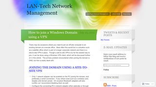 How to join a Windows Domain using a VPN | LAN-Tech Network ...