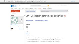 VPN Connection before Login to Domain - Microsoft