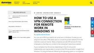How to Use a VPN Connection for Remote Work in Windows 10 ...