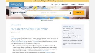 How to Log into Virtual Point of Sale (VPOS)? - Authorize.net Support