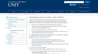 Uploading Documents with VPrint | Villanova University