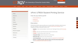 UTRGV | vPrint: UTRGV Student Printing Service