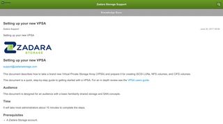 Setting up your new VPSA – Zadara Storage Support