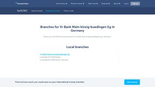 Branches for Vr Bank Main-kinzig-buedingen Eg in Germany ...
