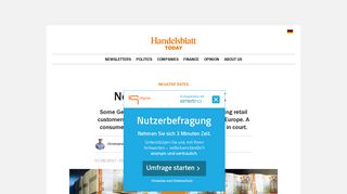 Negative Rates: Not-So-Free Checking - Handelsblatt