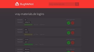 vray-materials.de passwords - BugMeNot
