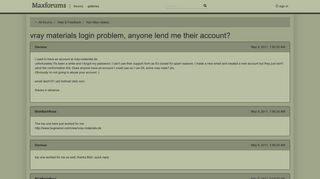 vray materials login problem, anyone lend me their account ...