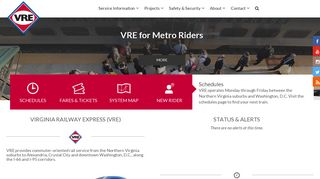 Rail service in Virginia - VRE - vre