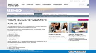 Virtual Research Environment - Research - University of Westminster ...