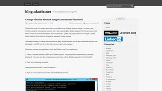 Change vRealize Network Insight consoleuser Password | blog.ukotic ...