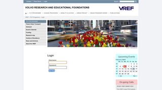 Volvo Research and Education Foundations - Login