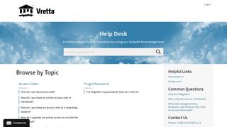 Vretta Help Desk | Portal