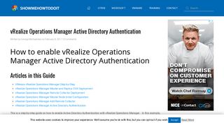 vRealize Operations Manager Active Directory Authentication ...