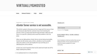 vCenter Server service is not accessible. – virtuallyghosted