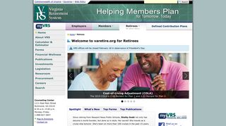 VRS - Retirees Home Page