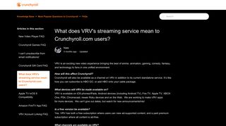 What does VRV's streaming service mean to Crunchyroll.com users ...