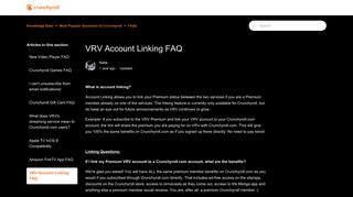 VRV Account Linking FAQ – Knowledge Base - Crunchyroll