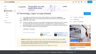 UI Terminology: Logon vs Login - Stack Overflow