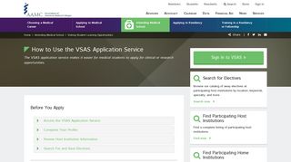 How to Use the VSAS Application Service - AAMC Students