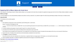 Registering VSC for VMware vSphere with vCenter Server