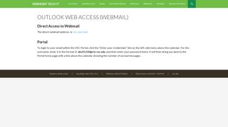 Outlook Web Access (Webmail) | VERMONT TECH IT