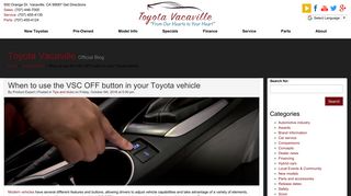 When to use the VSC OFF button in your Toyota vehicle