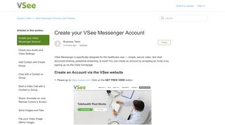 Create your VSee Messenger Account – Support Center