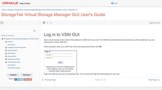 Log in to VSM GUI - Oracle Docs