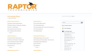 Knowledge Base – Raptor Client Portal