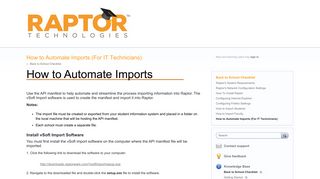 How to Automate Imports (For IT Technicians) – Raptor Client Portal