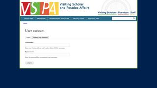 User account | Visiting Scholar and Postdoc Affairs (VSPA)