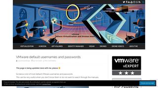 VMware default usernames and passwords – vDrone