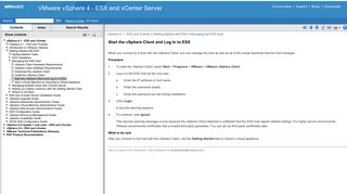 Start the vSphere Client and Log In to ESX