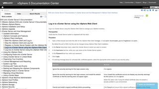 Log in to vCenter Server using the vSphere Web Client