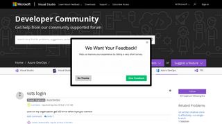vsts login - Developer Community