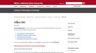 Office 365 - Valdosta State University
