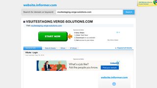 vsuitestaging.verge-solutions.com at WI. VSuite - Login