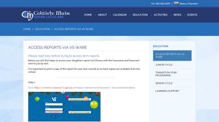 Access Reports Via VS Ware - Colaiste Muire | Ennis | Co. Clare