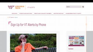 Sign Up for VT Alerts by Phone | VT Alerts | Virginia Tech
