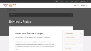 University Status | Virginia Tech
