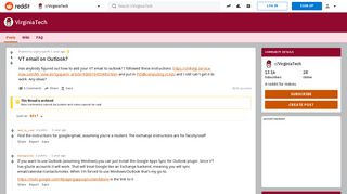 VT email on Outlook? : VirginiaTech - Reddit
