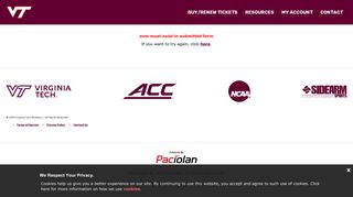 Virginia Tech | Online Ticket Office | My Account