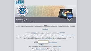 FedVTE Online Training Portal Login Page