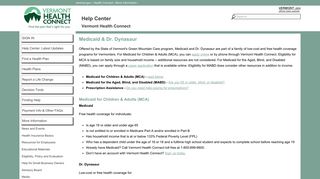 Medicaid & Dr. Dynasaur | Help Center - Vermont Health Connect