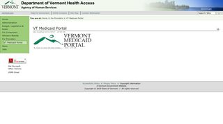 VT Medicaid Portal — Department of Vermont Health Access