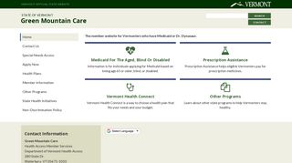 Green Mountain Care: Home Page
