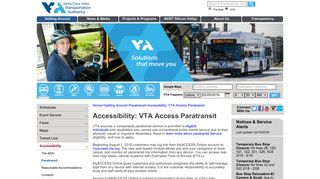 Accessibility: VTA Access Paratransit